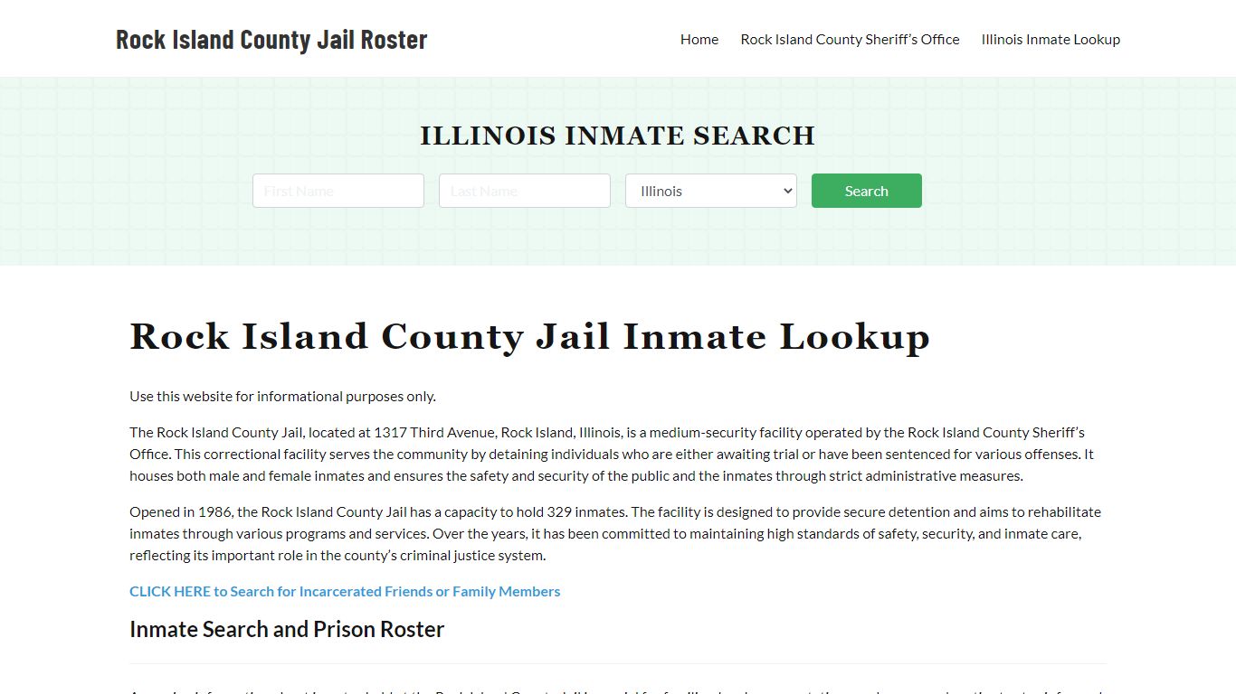 Rock Island County Jail Roster Lookup, IL, Inmate Search